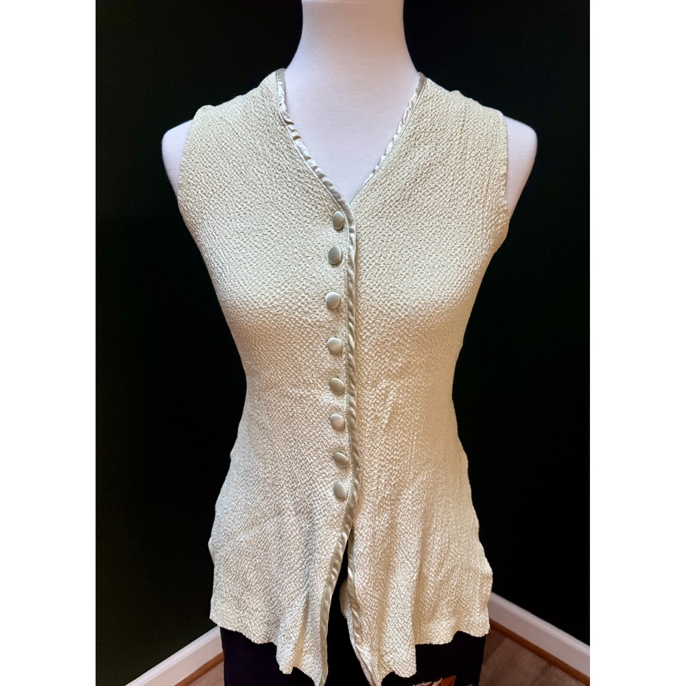 Vintage Maurices Sleeveless Button Down Top Textured Top Women's‎ Size 2
